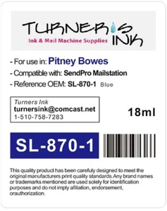 Pitney Bowes® SL-870-1 USPS Blue Ink Cartridge specifically SendPro Mailstation - Picture 1 of 13