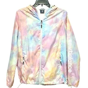 New Balance Pastel Tie-Dye Windbreaker Hooded Full Zip M - Picture 1 of 5