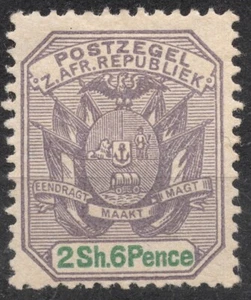 SG224 1896 2'6 Sh TRANSVAAL Wagon with One Shaft - Coat of Arms 1895-97 - Picture 1 of 2