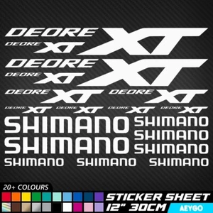 18x SHIMANO DEORE XT Vinilo Calcomanía Pegatinas Hoja Cuadro Bicicleta Ciclismo Bicicleta - Imagen 1 de 3