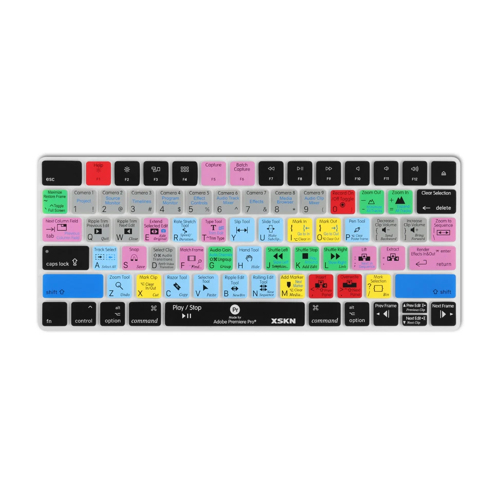 XSKN Premiere Pro Shortcuts Keyboard Cover for Apple Magic Keyboard A1644 US/EU - Image 1 of 4