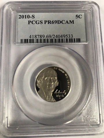 2010 S JEFERSON NICKEL 5C PCGS PR69DCAM Cover
