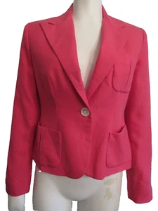 RALPH LAUREN PETITE Women's 2P Hot Pink One Button LS Spring Blazer Jacket NWT - Picture 1 of 12