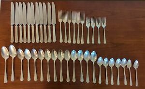 42 Pc Tudor Plate Oneida Silver plate Set Forks Knives Spoons Baronet Pattern