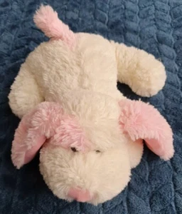 Dog Plush Beanie Soft Toy pink white Possibly Morrisons 7" - Picture 1 of 7