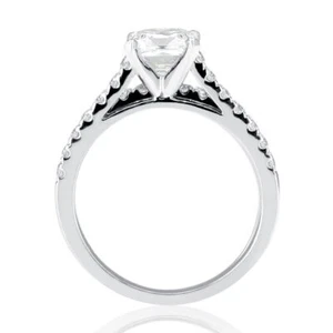 Princess Cut Diamond Engagement Ring Set 14K White Gold Sparkling 1.20 CT F/VS2 - Picture 1 of 5
