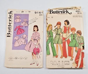 Vintage Butterick Childrens Sewing Patterns Lot Of 2 Sz 10 Dress Skirt Blouse + - Picture 1 of 1