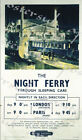Vintage British Rail London To Paris Night Ferry Poster A3/a4 Print