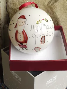 Mamas & Papas MÄDCHEN JUNGEN ERSTES 1. WEIHNACHTEN WEIHNACHTEN 2016 Bauble Dekoration NEU - Bild 1 von 1
