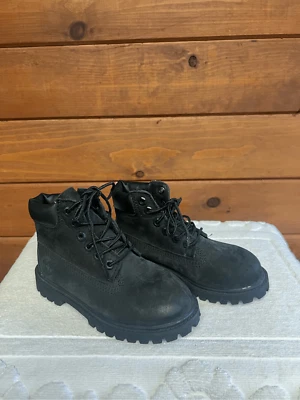 Timberland Niños Cuero Negro 6 Pulgadas Botas Premium Talla 10 T 12807 Foto 1 de 4