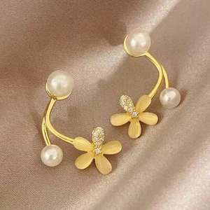 18k Gold plattiert Blume Opal Perle Ohrstecker Damen Schmuck Zubehör Party - Bild 1 von 23