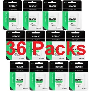 36 Packs Reach Mint Waxed Dental Floss Each 55 yd (50.2 m) - Picture 1 of 6