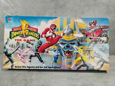 Vintage 1994 MB Mighty Morphin Power Rangers Board Game Milton Bradley Free P&P  - Image 1 of 4