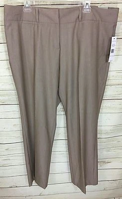 Women's Larry Levine Coffee Heather Beige Dress Pants Size 24 W Average Fit NWT - Image 1 of 4