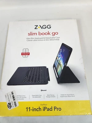 ⚡️ZAGG Slim Book Go Keyboard Folio Case for Apple iPad Pro 11" Black - Open Box - Image 1 of 2