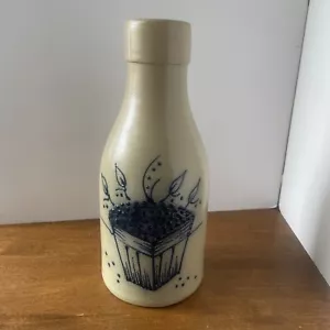 Maple City Pottery Stoneware Vase Blue Salt Glaze Berry Basket Farmhouse Vintage - Picture 1 of 15