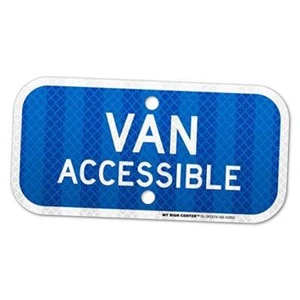 Van accessible Parking Sign Reserved Handicap Parking Sign, 6" x 12" 0.40 - Picture 1 of 6