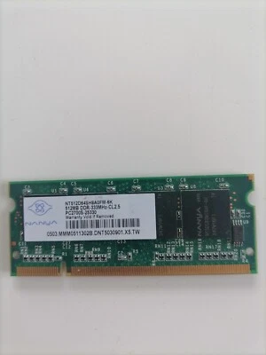 RAM SoDimm DDR2 256mb 333Mhz Nanya PC2700S-25330 pour portable - Immagine 1 di 2