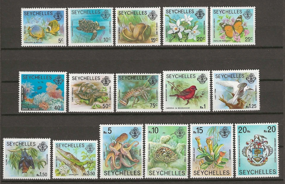 SEYCHELLES 1977/84 SG 404a/419a MNH Foto 1 de 1