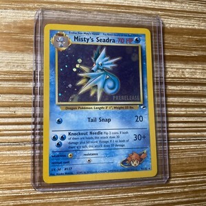 1 Misty’s Seadra 9/132 Holo Prerelease Gym Heroes NM-Mint 1999 Pokemon Card 💦