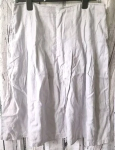 JOHN LEWIS Plus Size 16 Soft pale Lilac Pleated Knee Length 100% Linen Skirt - Picture 1 of 5
