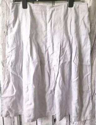 JOHN LEWIS Plus Size 16 pale Lilac Pleated Knee Length 100% Linen Skirt Cool - Image 1 of 4