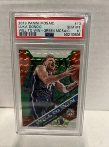 2019 Panini Mosaic Will to Win Green #13 Luka Doncic PSA 10 Eo - Picture 1 of 3