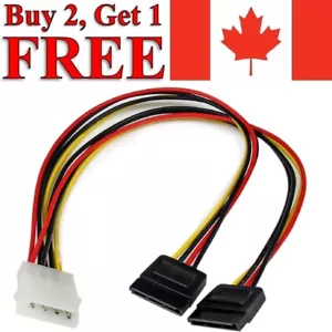 4-Pin IDE Molex to Dual SATA 15 Pin Female Power Adapter Cable Cord PC Splitter - Bild 1 von 5