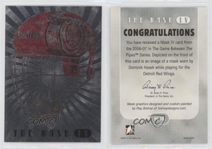 2006-07 ITG Between the Pipes The Mask IV Silver Dominik Hasek #M-18 HOF