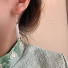 1Pair Chinese Style Imitation Jade Long Drop Earrings Vintage Elegant Ear Cli JC