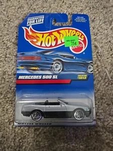 1998 Hot Wheels Blue Card Mercedes-Benz Gray Silver 500SL 5sp Collector #1013 - Picture 1 of 3