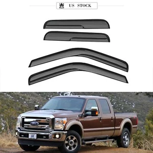 3D Window Visors Shades Rain Gurads for 99-16 Ford F250 F350 F450 F550 Crew Cab - Picture 1 of 12