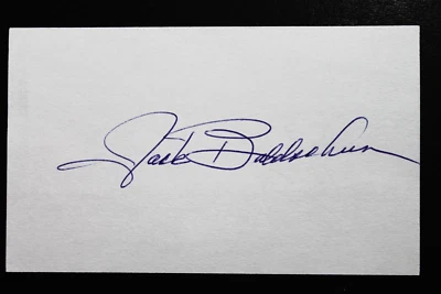 Jack Baldschun (d.2023) Phillies Reds Padres Signed Autographed 3x5 Index Card - Image 1 of 2