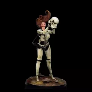 Kit modellino resina 1/24 75mm bellissima ragazza Stormtrooper Star Wars non dipinto - Foto 1 di 5