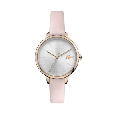LACOSTE 2001101 CANNES SILVER DIAL LIGHT PINK LEATHER STRAP WOMENS WATCH - Image 1 of 4