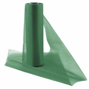 25m X 29cm Organza Sheer Fabric Chair Sash Bows Table Runner Forest Green G8/25 - Picture 1 of 1