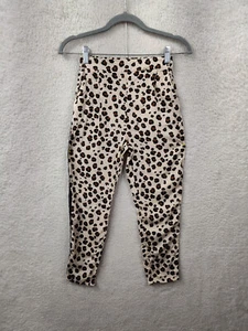 H M Girls Pants 8-9Y Tan Animal Print 100% Viscose Pull On Straight Regular Fit - Picture 1 of 19