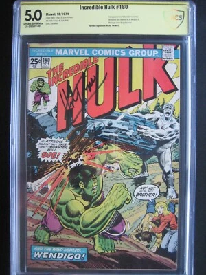 Incredible Hulk #180 CBCS 5.0 (like CGC) **Signed Herb Trimpe** 1st Wolverine - Image 1 of 4