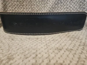 Cinturón de levantamiento de pesas acolchado de espuma de cuero dividido Golds Gym - grande - negro/gris claro - Imagen 1 de 7