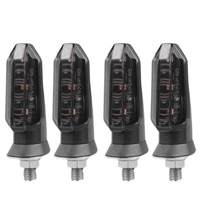 4x Motorrad Mini LED Blinker Universal E-Geprüft Schwarz Getönt Vorne Hinten 8mm - Bild 1 von 4