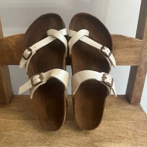Birkenstock Women's Mayari Birko-Flor Sandals EU 39 (Women’s 8-8.5) Pearl White - Picture 1 of 12