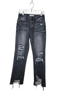 Flying Monkey Distressed Ultra High Rise Ankle Straight Jeans Size 27 - Picture 1 of 10