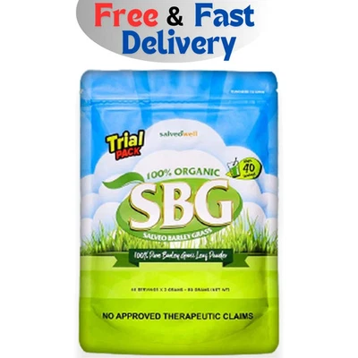 Polvo de hierba de cebada Salveo - 100 % orgánico y puro, paquete de prueba de 80 g Foto 1 de 4