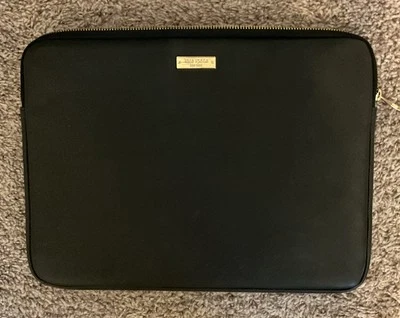 Funda para portátil Kate Spade negra acolchada con cremallera funda para computadora cremallera dorada Foto 1 de 4