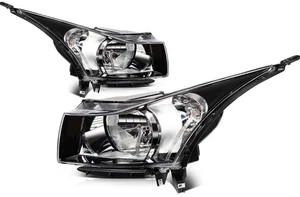 Headlights Assembly Black Housing For 2011 2012 2013 2014 2015 Chevy Cruze Sedan - Picture 1 of 8