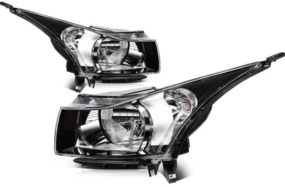 Headlights Assembly Black Housing For 2011 2012 2013 2014 2015 Chevy Cruze Sedan - Image 1 of 4