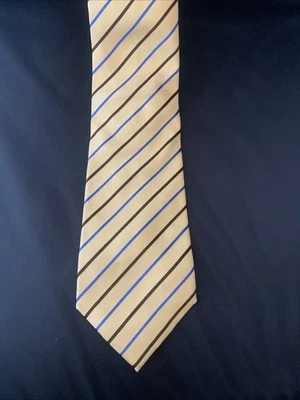 Corbata a rayas beige y azul Foto 1 de 3