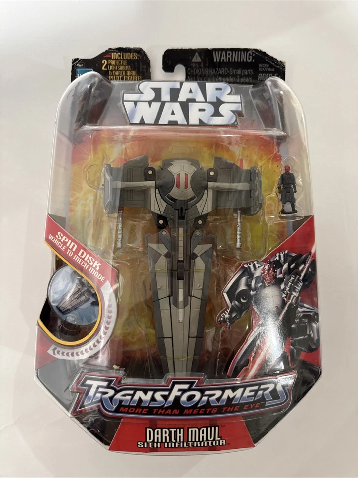 Star Wars Transformers Darth Maul Sith Infiltrator Figure Hasbro 2006 (CIB) - Image 1 of 4