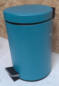 Premier Housewares Pedal Bin Turquoise Kitchen Bin Stainless Steel Bathroom Bin - Picture 1 of 9