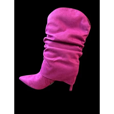 Botas para mujer Nine West rosa oscuro punta en punta holgadas tacón de aguja talla 7,5 M Foto 1 de 4